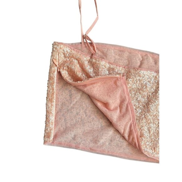 Susana Monaco Sequin Sparkle Crop Top, Taylor Swift Era Style, PINK, Adjustable - Picture 11 of 11